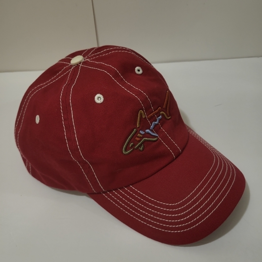 Greg Norman's Red Fishing Cap, With Fish Logo, One Size Fit Most - Picture 6 of 9